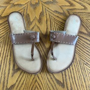 J. Jill Brown Leather Thong Sandals